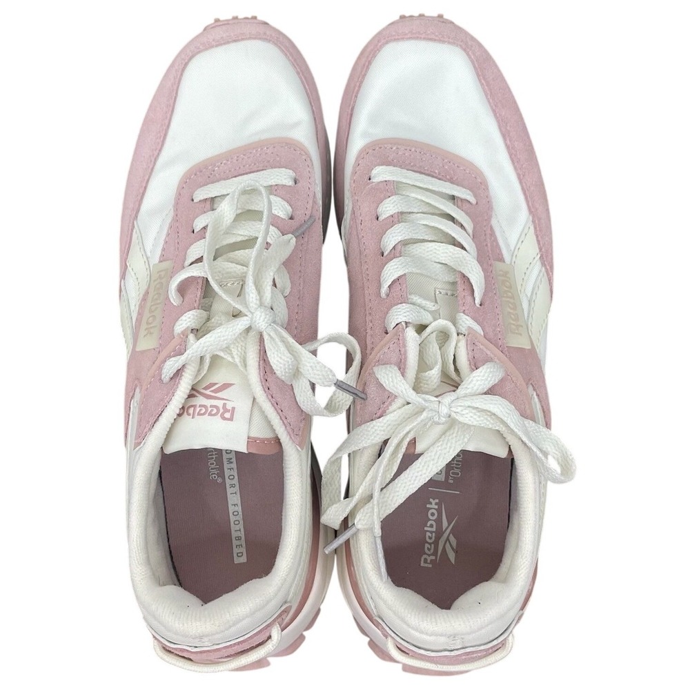 Reebok Forte Racer Pink White Suede Retro Running Sneakers Shoes Womens 8.5